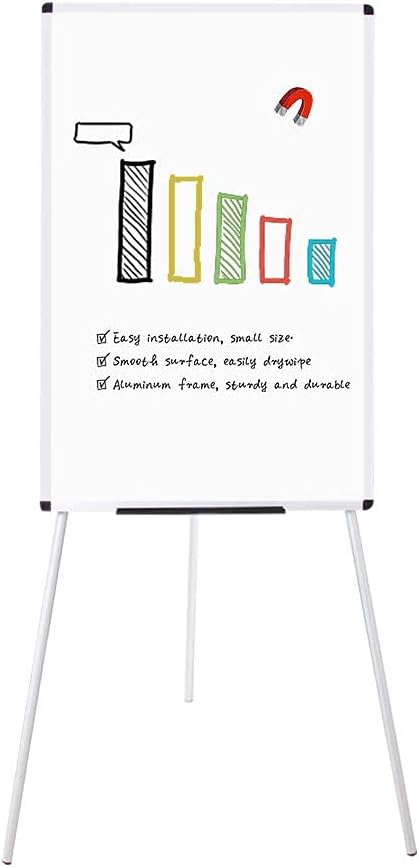 VIZ-PRO Magnetic Portable Easel Dry Erase Board, Flipchart Easel Stand Tripod Whiteboard, 24"W x 36"L : Office Products