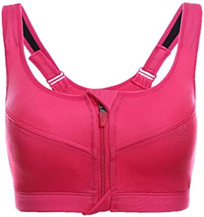 Esast Womens Sports Bras Shinymod Front Zipper Compression High Impact Fitness Sports Bra 1 M