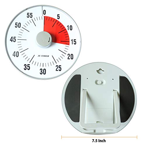 Electric Countdown Timer, Quiet Timer, 60 Minute Visual Analog Timer, Silent Time Timer, Large Timer Magnetic Classroom Clock 7.5 Inch, Countdown Clock For Presentation Teachers Meeting Office - Thumbnail 5