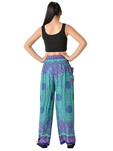 Orient-Trail-Womens-Aztec-Tribal-Design-Yoga-Wide-Leg-Harem-Pants-US-Size-0-22