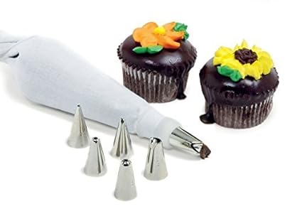 Buy Cake Decoration Icing Bag With 6 Stainless Steel Nozzles New