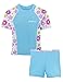 SunBusters Girls Fitted Rash Set(UPF 50+), Mallowberry, 6/7 yrs