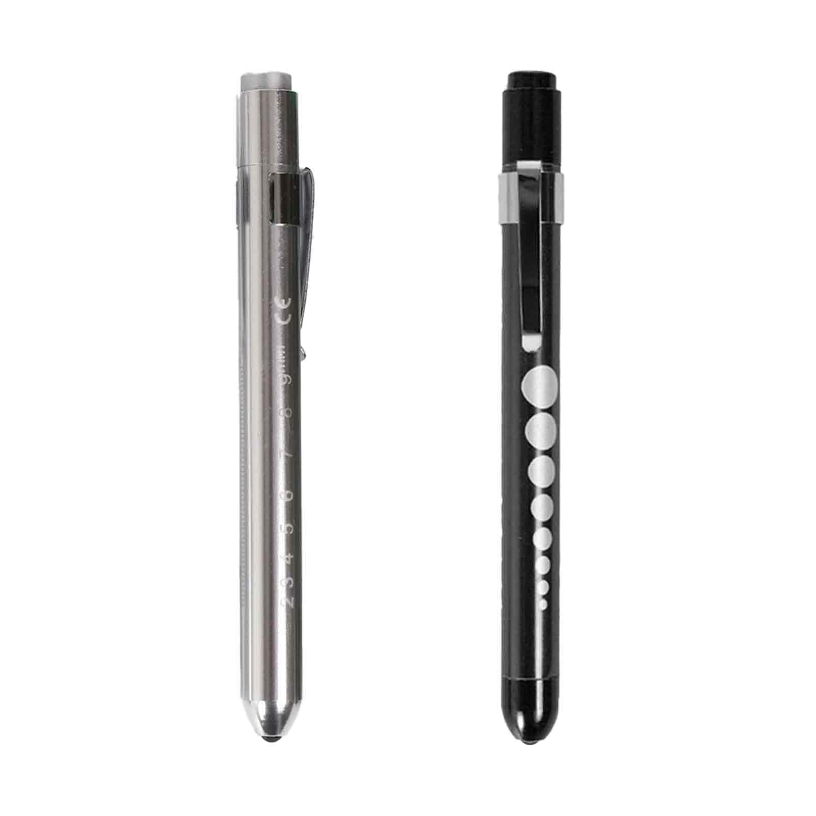 Diagnostic Medical Penlight Pen Torch 2pcs Reusable LED Pen Light Medical Penlight with Pupil Gauge Mini Flashlight for Home Outdoor Doctor Nurse EMT Emergency