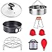 ULEE 9-Piece Accessories Compatible with Instant Pot 6 Qt - Including Steamer Basket, Glass Lid, Springform Pan, Egg Rack, Oven Mitts, Magnetic Cheat Sheet, Spoon Rest and Dish Clip