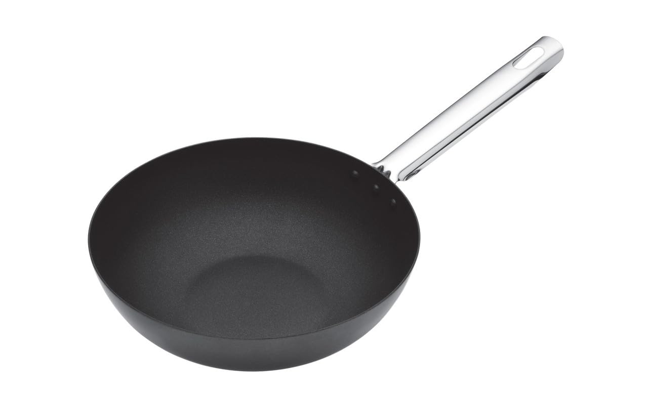 MasterClass Professional Non-Stick Carbon Steel Induction-Safe Wok, 24 cm (9.5")