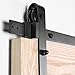 Homedex Sliding Barn Door Hardware Kit Black 6.6FT J Steel Set