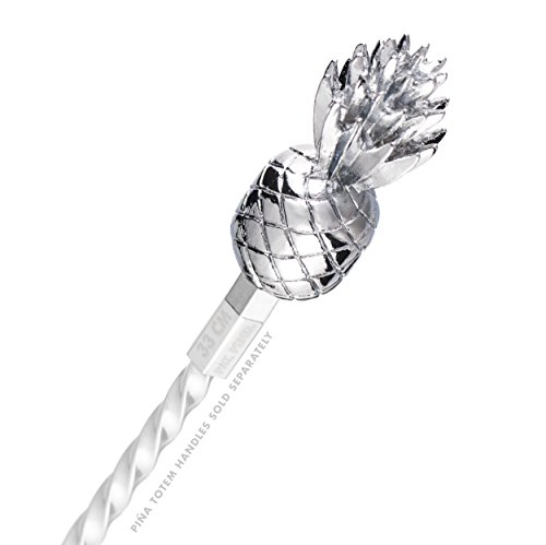 Piña Barware Totem Modular Cocktail Stirrer - Hand-Cast Weighted Pineapple Accessory Totem Topper - Thumbnail 4