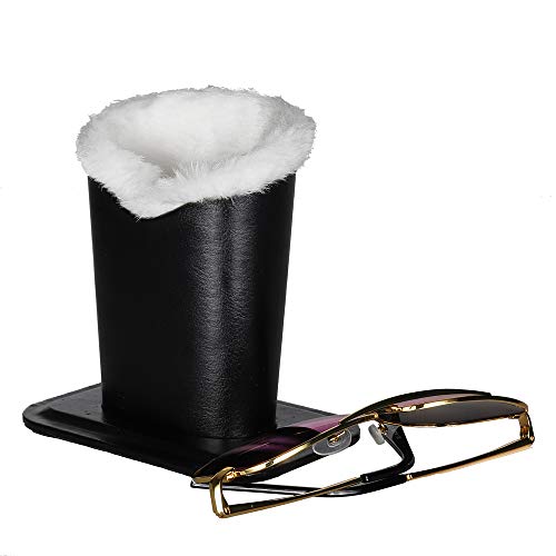 Molshine Desktop Upright Eyeglasses Spectacles Glasses Holder Stand Case-Soft Plush Lining (Black) - Thumbnail 2