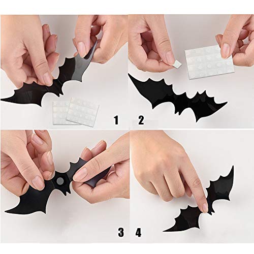 Joy Bang Halloween 3D Bats Decoration Wall Bats for Halloween Plastic