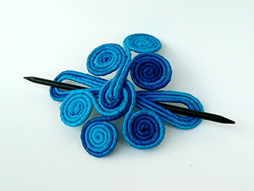 Hair claw Large stick barrette Turquoise Long Hair fork Big Shawl pin Thick hair clip