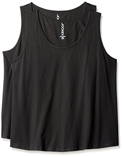 Jockey Women's Plus Size Cotton Pack Tank, Black, France Ubuy