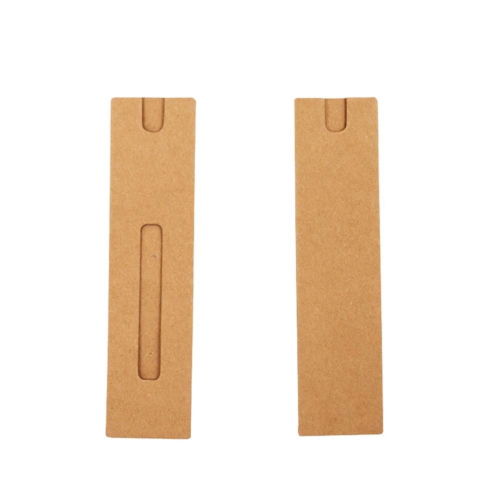 JIHUOO 24 Pcs Kraft Paper Pen Sleeves Pouches Single Pen Packing Bags Empty Gift Pen Boxes Cases Tube Pen Holders with Windows