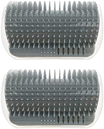 ペット用品 猫 グルーマーブラシ マッサージ グレー 櫛 出群 2個入り グルーミング