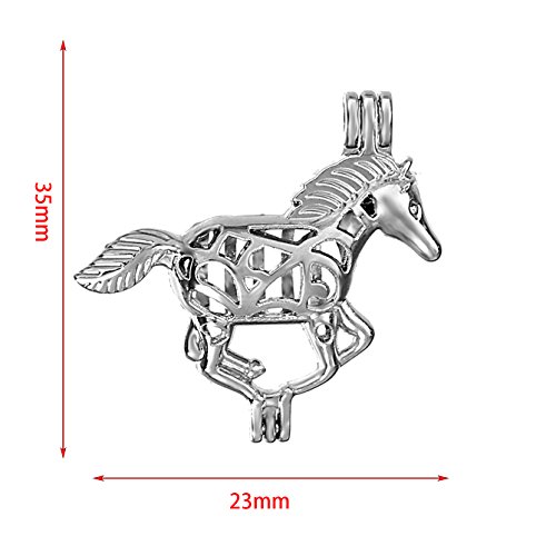 12pcs Mixed Horse Bicycle Motorcycle Transportation Rhodium Plated Hollow Pendants Pearl Bead Cage Pendant Essential Oil Scent Diffuser Pendant Necklace Jewelry Making Supplies (Style5)