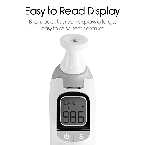 Vive Precision Ear And Forehead Thermometer - Instant Digital Readings For Baby, Infants, Toddlers, Kids, Pets And Adults - For Temporal Artery And Tympanic Safety - Medical Accurate Fever Detection - Thumbnail 2