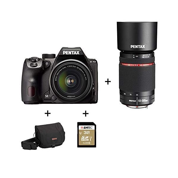 Pentax K-70 Gehäuse mit DAL 18-50 WR und 55-300WR + Tasche + 32 GB SD (24MP Kamera, Live-view, Full HD, Pixelshift, 7,62… – Bild 6