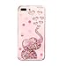 Crystal Liquid Flowing Glitter Pink Hearts Case for Apple iPhone 7Plus 8Plus 7+ 8+ Large Size 5.5