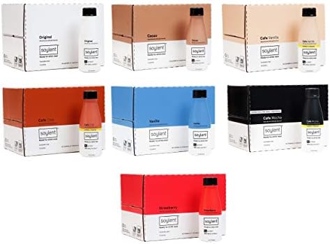 Soylent Meal Replacement Shake, 7 Cases of 12 Bottles, 7 Flavor Variety Pack Combo (Packaging May Vary) (84 Bottles Total)
