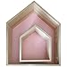 Da Jia 2PCS Wooden House-Shaped Wall Storage Shelf Kid's Room Decoration(Pink)
