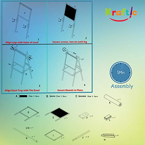5 Kraftic+Drawing+Chalkboard+Magnetic+Storage