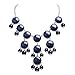 Jane Stone Mini Bubble Navy Necklace Small Fashion Women Necklace Statement Child Necklace Fancy Lovely Necklace(Fn0584SM-Navy)