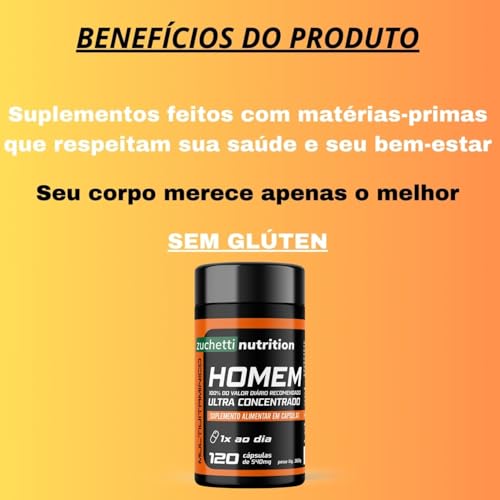 Multivitaminico homem 120 cápsulas polivitaminico Zuchetti nutrition vitamina az homem