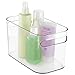 mDesign Bathroom Vanity Organizer Bins for Health and Beauty Products/Supplies, Towels, Perfume - Set of 2, Clear