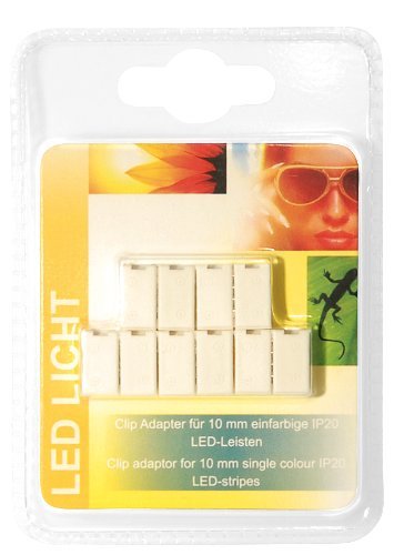 Transmedia Clip Adapter RGB 10 mm, Length: 150 mm, Suitable for LED Light Strips LB3X, Including 10 ml Siilkon, LBZ6-10L, White