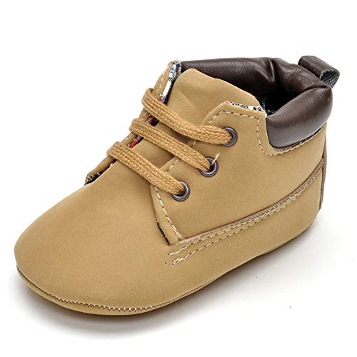 Enteer Infant Boys High-top Sneaker Brown Baby Shoes US 3