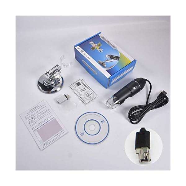 USB Digital Mikroskop,XVZ Handheld 50X bis 1600X Vergrößerung Endoskop,USB Schnittstelle Mikroskop mit Ständer und 8 LED… – Bild 6