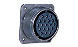 Amphenol Industrial MS3102A20-27P Circular Connector Pin, General Duty, Non-Environmental, Threaded Coupling, Solder Termination, Box Mounting Receptacle, 20-27 Insert Arrangement, 20 Shell Size, 14 Contacts