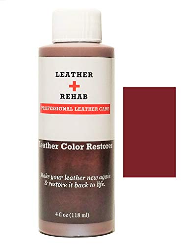 Leather Rehab Leather Color Restorer - Repair & Restore Faded, Worn and Scratched Leather & Vinyl Easily with No Kit - Furniture, Couch, Car Seat, Shoes, Jacket and Boots - 4 oz. Red Berry