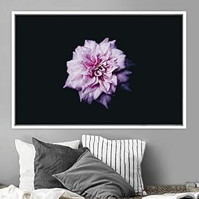 signwin Framed Canvas Wall Art Pink Flower Portrait...