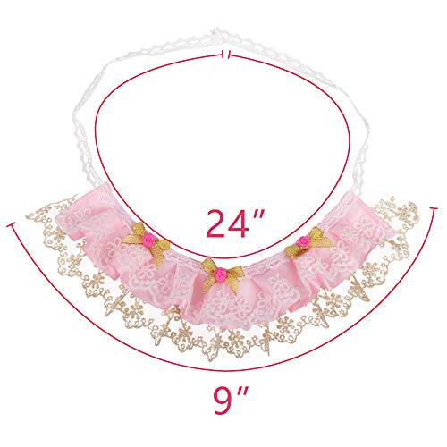 Aritan Personalized Pet Cat Dog Bandana Costume Apparel Triangle Scarf Accessories, Dress up Lace Breathable Bibs for Small and Medium-Sized - Thumbnail 4