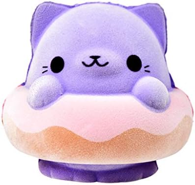 2019HoHo Adorable Squeeze Toys for Kids Adults Purple Cat Stress Anxiety Relief Toys Soft Squishy Vent Toys