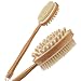 Yi Lin Home-Natural Boar Bristle Body Brush with Contoured Wooden Long Handle Bath Brush with Super Soft Brush, Bath Brush, Cleaning Brush Body