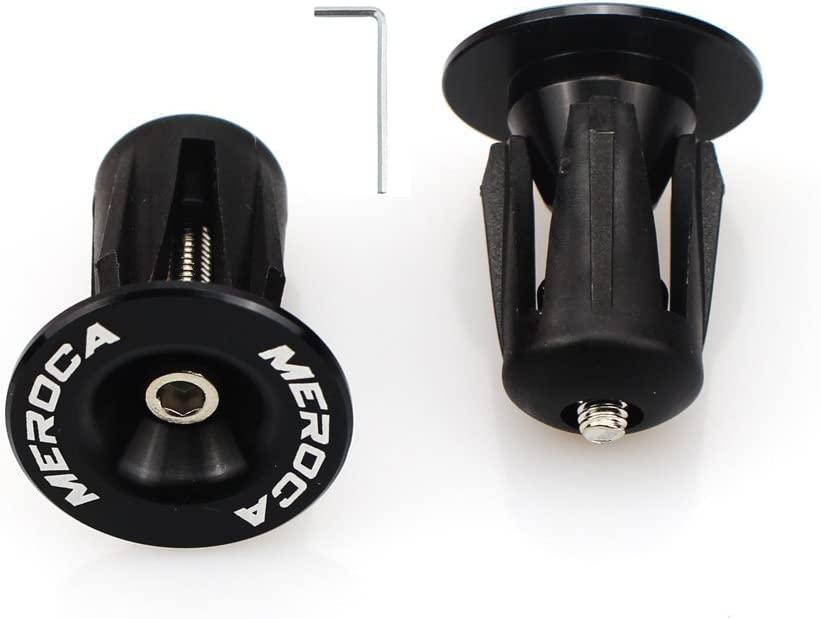 FOMTOR Bar End Plugs, 2 Pack Handlebar End Caps Aluminum End Caps Road Bike Handlebar Caps, for Road Bike Mountain Bike MTB, Black