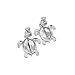 Sterling Silver Synthetic Blue Opal Turtle Stud Earrings