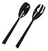 Party Essentials Hard Plastic Serving Forks and Spoons, 9.5-Inch, Black, Set of 6