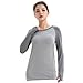 LWJ 1982 Long Sleeve Workout Yoga Running Hiking Dry Fit Athletic Shirts for Women Moisture Wicking Clothes Exercise Tops(Large, Grey)