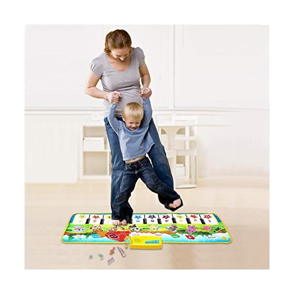 sanlinkee Piano Mat for Kids, Music Mats Touch Play Musical Carpet Piano Floor Mat for Children
