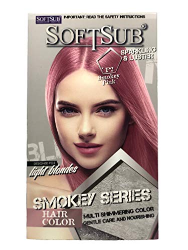 SoftSub Smokey Pink 80 ml, Revolutionary Hair color cream,Permanent Pink hair color, Fuchsia Hair dye, Highlights