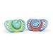 Chicco Flair Orthodontic BPA-Free Pacifier with Reusable Sterilizing Case, 2-pack, Teal/Blue, 12m+