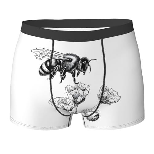 SYHEART Bee Love Print Men'S Boxer Briefs With Elastic Comfort Fit Design For All-Day Wear