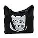 Mziart Cute Cat Cotton Canvas Shoulder Tote Bag Handbag Casual Travel Beach Bag Grocery Shopping Bag