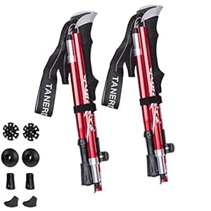 Wandelstokken,Verstelbare Trekkingstokken met Antishock Telescopisch, Inklapbaar, Ultralicht Wandelstokken Voor Senior…