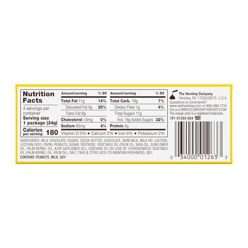 REESE’S MILK CHOCOLATE PEANUT BUTTER CREME EGGS CANDY, EASTER, 1.2 OZ BOX (4 PIECES)