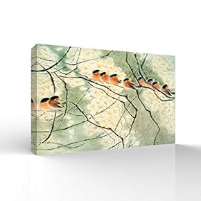 Wall26-Canvas Wall Art-Classcial Flower and Bird Painting-Giclee Painting Wall Art for Bedroom Living Room Home Decoration - 12x18 inches