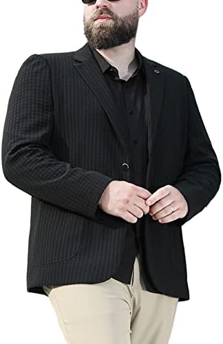Men's Plaid Suit Blazer Plus Size Fat Men Business Casual Daily