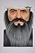 Mustaches Self Adhesive, Novelty, Lord Fake Beard and Fake Mustache, False Facial Hair, Costume Accessory for Adults, Salt and Pepper Color